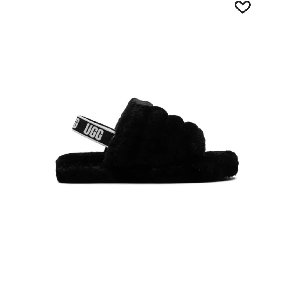UGG Black Fluffy Slides